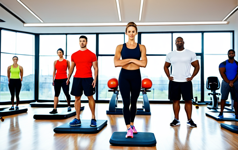 레저스포츠지도자 관련 취업 박람회 정보 - Fitness Instructor**
A professional fitness instructor, fully clothed in modern sportswear, leading...