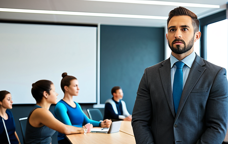 레저스포츠지도자 자격증 시험 후 후회하지 않기 위한 준비법 - Fitness Instructor Guiding a Client**

"A professional fitness instructor, fully clothed in a sporty...