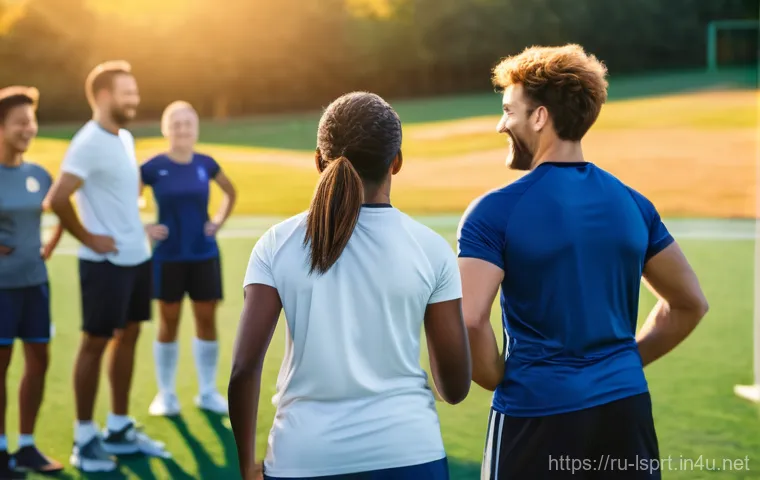 레저스포츠지도자와 팀워크 증진 방법 - Image Prompt 1: The United Team Spirit** 레저스포츠지도자와 팀워크 증진 방법 - Image Prompt 1: The United Team Spirit**