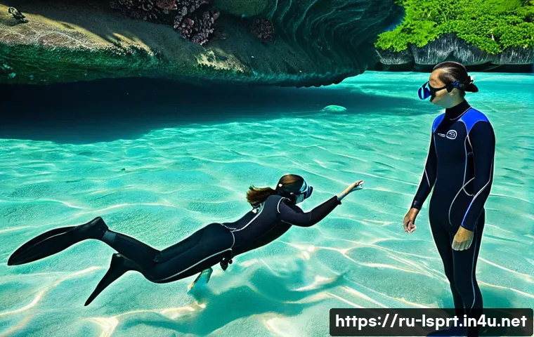 레저스포츠지도자 해외 취업 성공 후기 - **Professional Diving Instructor and Student in Tropical Waters:** A highly skilled diving instructo...