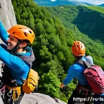 레저스포츠지도자 실무와 관련된 인턴십 경험 - A dynamic, wide-angle shot from a first-person perspective, showcasing a male instructor (late 20s t...
