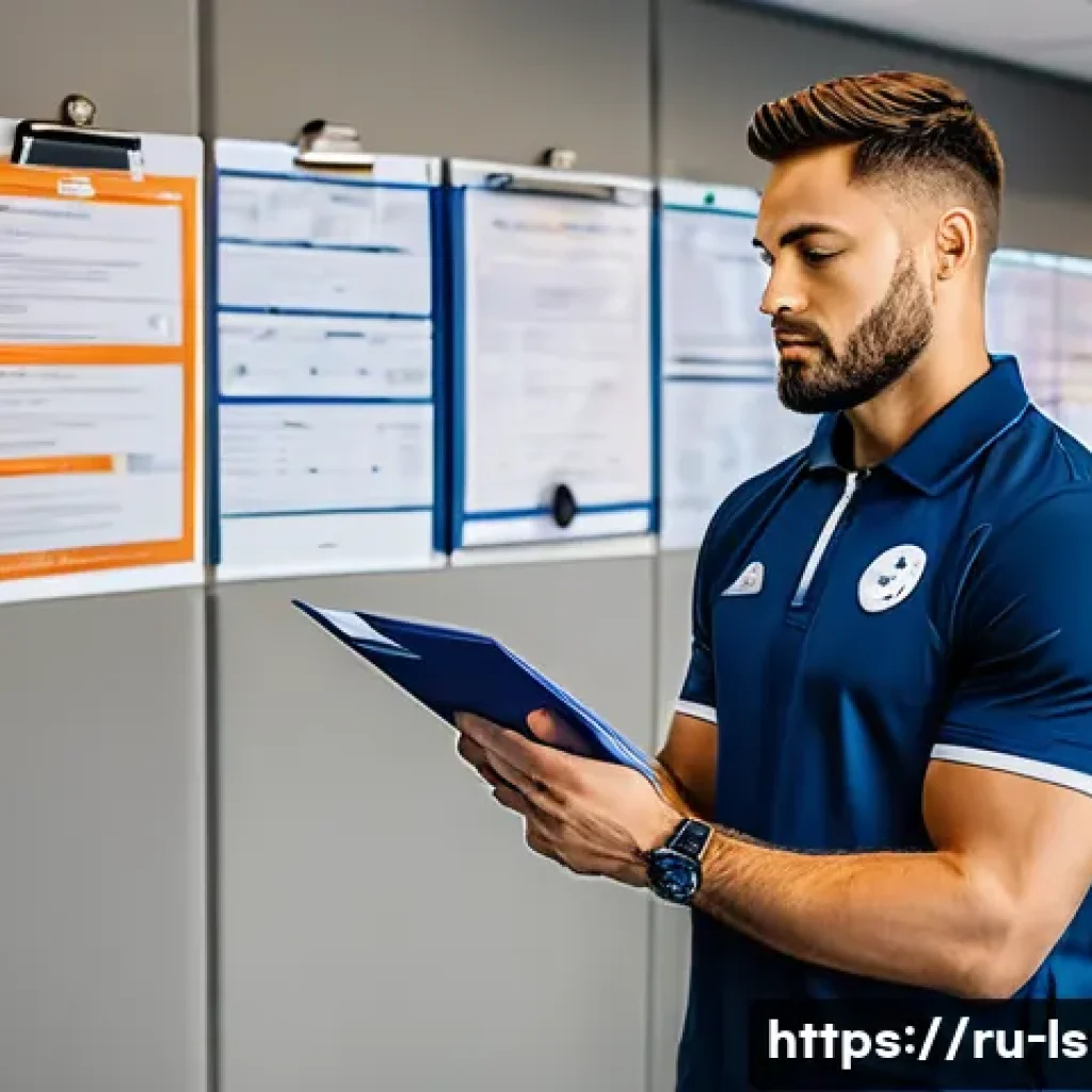 레저스포츠지도자 자격증 갱신 절차 - A professional sports instructor in a modern training facility, wearing official sports attire with ...