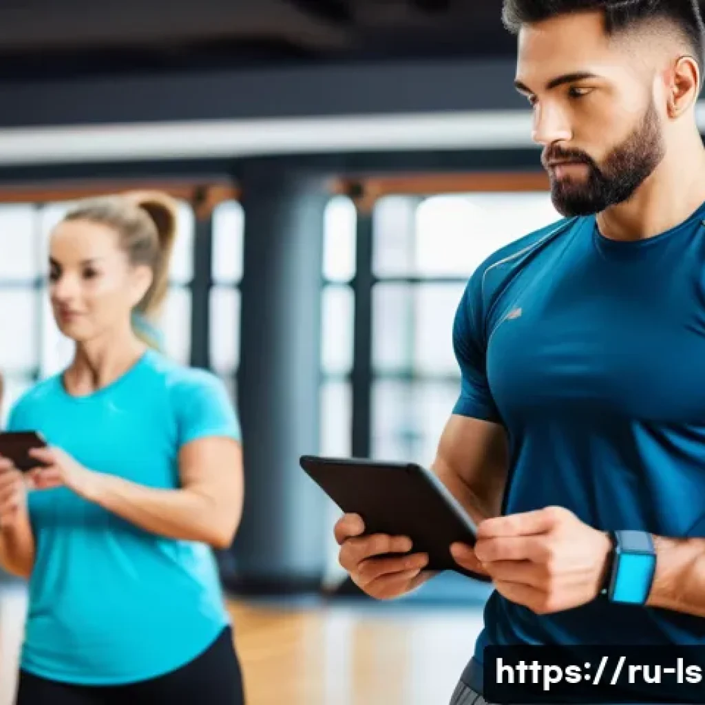 레저스포츠지도자 업무 능력 향상 프로젝트 - A professional sports instructor conducting a dynamic group fitness class in a modern gym setting, u...