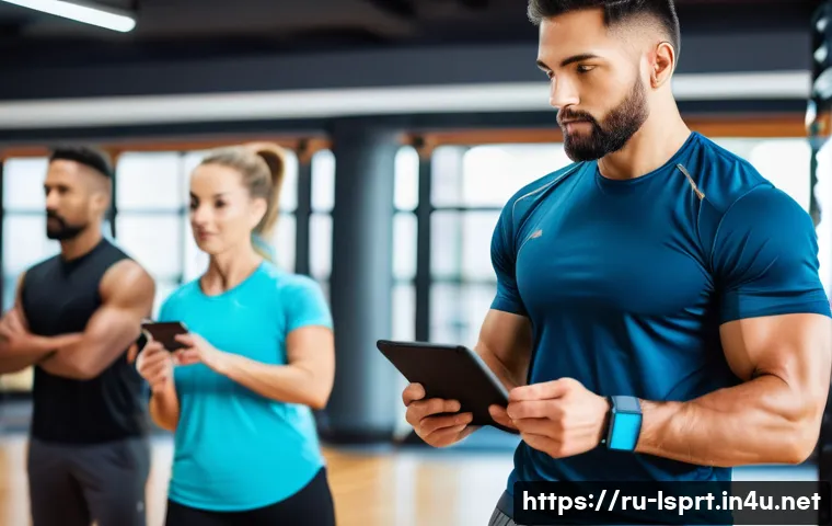 레저스포츠지도자 업무 능력 향상 프로젝트 - A professional sports instructor conducting a dynamic group fitness class in a modern gym setting, u...