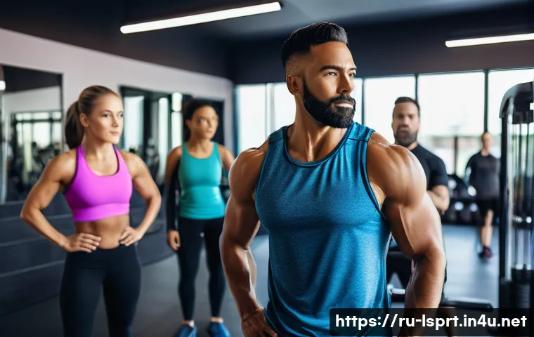레저스포츠지도자 실무에서 필요한 소프트 스킬 - A professional fitness instructor attentively listening to a diverse group of adult clients in a mod...